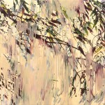 Lomb és árnyék V. (2019, olaj, vászon, 90x90cm, MANK tulajdona) Leaves and shadow, 2019, oil on canvas,90x90cm